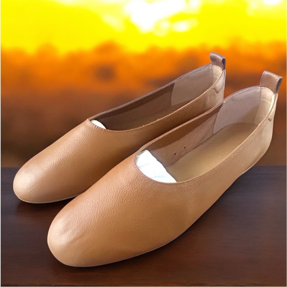 EverLane  Chestnut/Tan Leather Flats 7.5